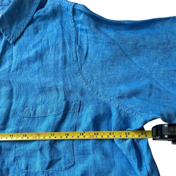 Lilly Pulitzer Sz XXL Beckon Blue Sea Salt Sea View Linen Button Down Shirt NWT - Picture 5 of 9